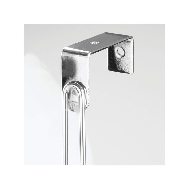 iDesign Classico Steel Over-The-Door Towel Rack with Storage Hooks -