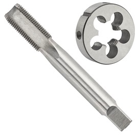 Aceteel 1/2"-12 UNS Tap and Die Set, 1/2 x 12 UNS Right Hand HSS Machine Thread Tap and 1/2 x 12 UNS Alloy Tool Steel Round Die