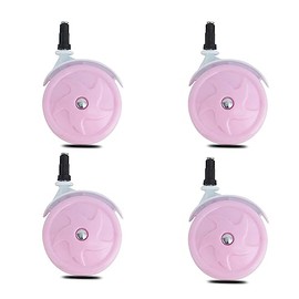 Baby Walker Big Wheels Replacement, Set of 4, Universal Plastic Wheels (8mm, Pink)