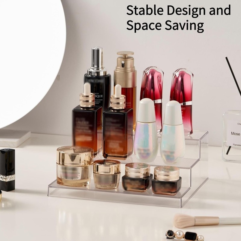 vacane Clear Spice Rack, 3 Tiered Shelf Spice Organizer for