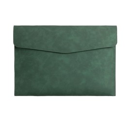 KASSAI PU Leather Document Case Large Capacity Magnetic Closure Inspected in Japan (Green, A5 (27×20cm))