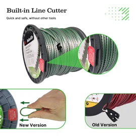 A Anleolife 3-Pound Heavy Duty Sawtooth 140-mil-by-328-ft Dual Core String Serrated Trimmer Line Spool for Walk Behind Wheeled Mowers with Built-in Line Cutter