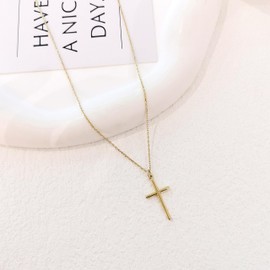 Hebterrka Cross Necklace for Women, Delicate 14K Gold-Plated Cross Necklace, Multilayer Choker Necklace, Trendy Jewellery for Women, gold