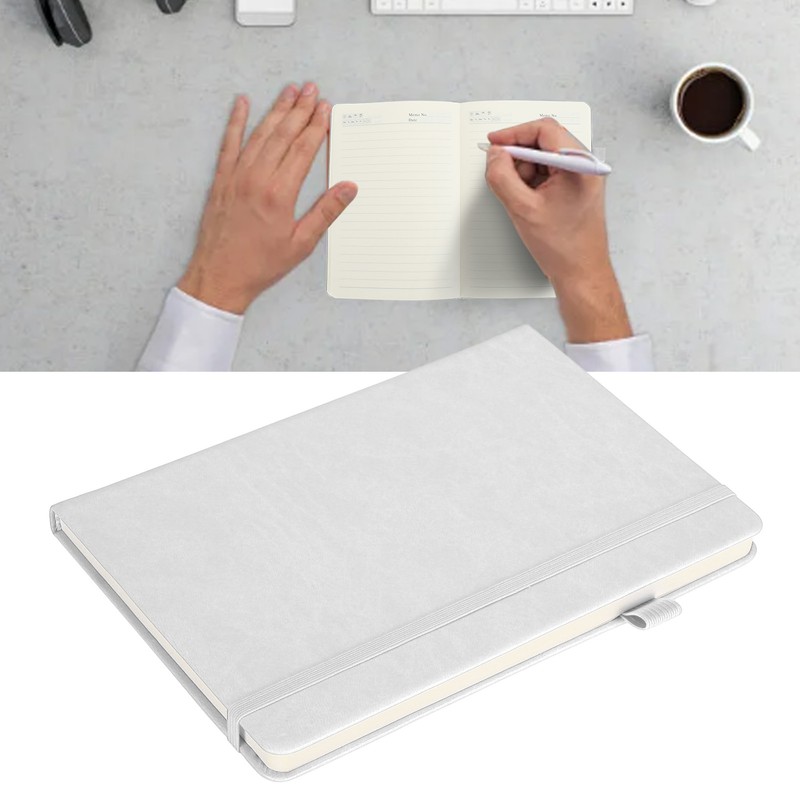A5 Lined Notebook Portable PU Leather Hardcover Notebook with Elastic