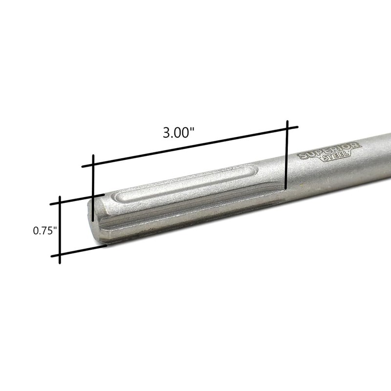 Superior Steel SC8912 1 Inch Flat SDS MAX Hammer Steel