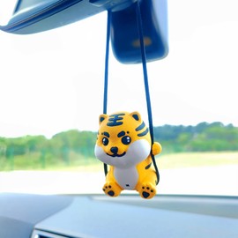 Swinging Animal Car Hanging Accessories, Tiger Car Mirror Hanging Accessories Rear View Mirror Accessories Cute Car Accessories for Women/Men Car Hanging Ornament Home/Car Decor, Table Lamp Charms