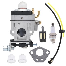 NIMTEK WYK-74 Carburetor for Husqvarna 145BT Kawasaki TE45DX Blower Walbro WYK-74-1 with Fuel Filter Spark Plug Fuel Line Kit