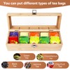 SiGuLiKeJi Wooden Tea Box Organiser, Bamboo Tea Boxes with Compartments