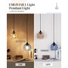 Emliviar 1-Light Pendant Lighting Hammered Glass, Modern Blue Ceiling Hanging