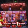33ft Red and White Christmas Lights, 400 LED Icicle Lights