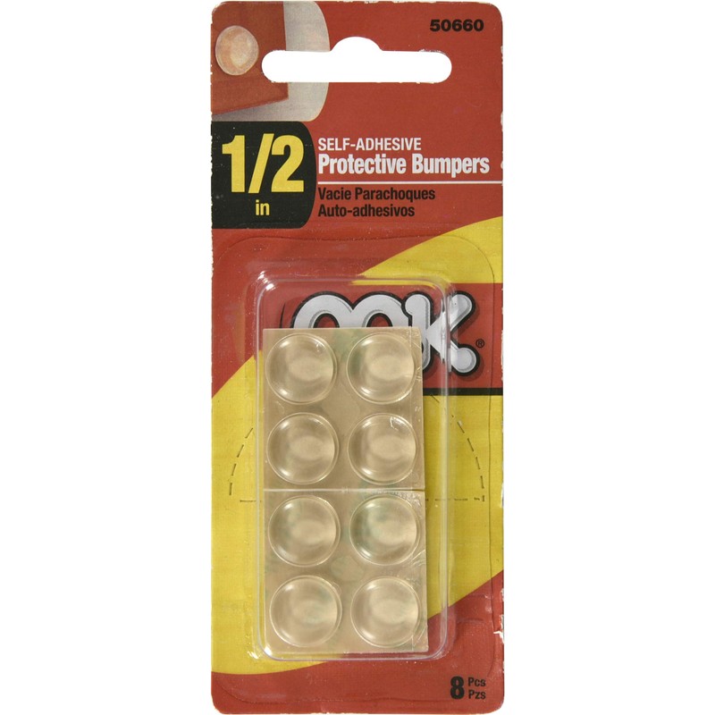 OOK 534220 Clear Self-Adhesive Protective Bumpers (1/2")