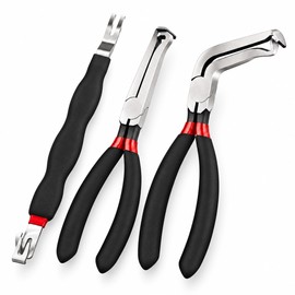8" 60-Degree Electrical Disconnect Pliers For Automotive Connectors & Sensors - Angled Wire Plug Removal Tool