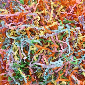 Crinkle Cut Paper Shred Filler,1 LB Blend Color Shredded Paper for Gift Boxes Bags Basket Filler Decoration,Grass Cushion Paper Streamer Stuffing for Christmas,Thanksgiving,Mother's Day Gift Wrapping