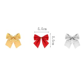SIMBLOOM Pack of 150 Mini Bows Christmas Tree Gold Silver Red Small Christmas Bows Ready Bows Christmas Tree Bow Christmas Tree Decoration