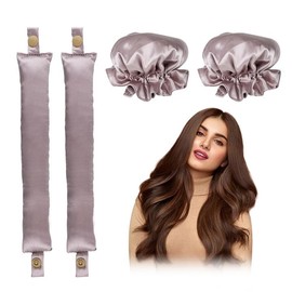 2 Stück Bun Bons, Haar Locken Ohne Hitze, Heatless Curls Band, Lockenwickler Über Nacht, Haarband Locken Über Nacht, Overnight Curls, Haarnudel Groß Dickes Haar, Lockenwickler Ohne Hitze (Lila, L)