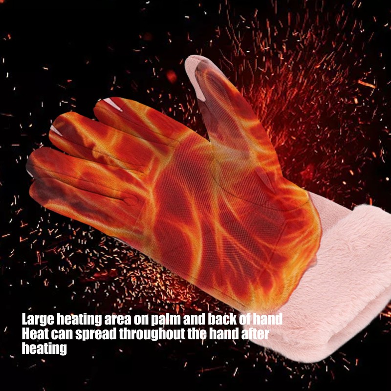 1 Pair Electric Heating Gloves Full Finger USB Heated Gloves