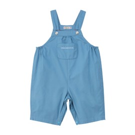 MIKI HOUSE 10-3348-687 WEB Exclusive Overalls, 6/4 Length, Logo, Plain, Overalls, Overalls, 100% Cotton, For Boys, Girls, Babies, Kids, Children's Clothing, blue, S