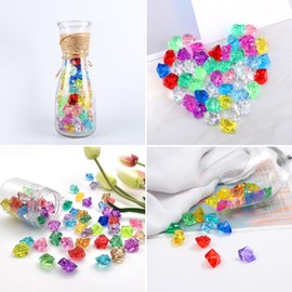 Juyibaao 400 Pcs Pirate Jewels Treasure Fake Ice Rocks, Clear Acrylic Diamond Gems Jewels Crushed Gemstones, Colourful Crystal Stones Plastic Gems for Vases Fillers Crafts Weddings Table Decorations