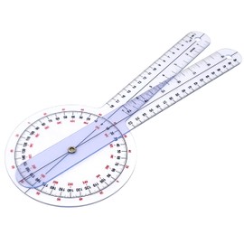 Goniometer Transparent Orthopedic Angle Ruler Plastic Goniometer 360 Degree for Body Measuring Tape Goniometer Protractor Ruler (12 Inch)