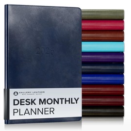 Gallery Leather Desk Monthly Planner 2026 - Acadia Navy - 8x5.5"