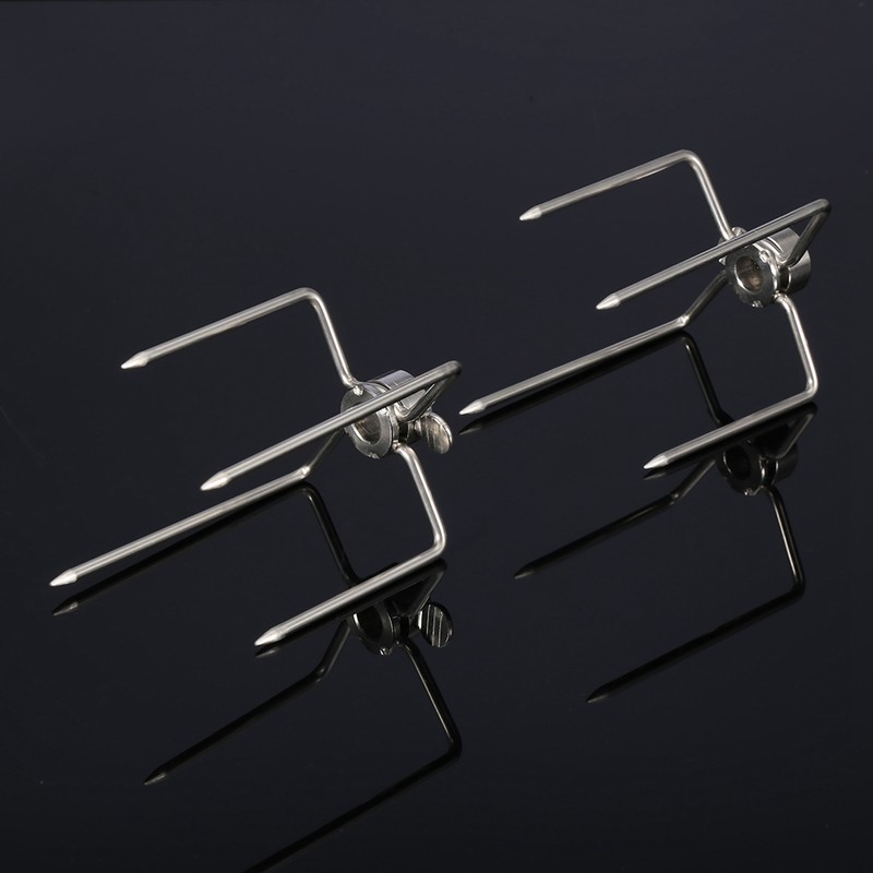 2PCS Multifunctional Stainless Steel BBQ Fork Grill Fork Roast Spit