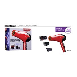 Red by Kiss Tourmaline Ceramic 2200 PRO Professional Hair Dryer 2 Extra Combs Included BD07N