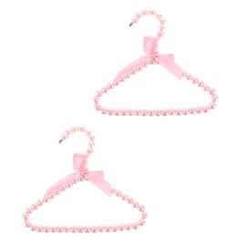 2pcs Pearl Pet Clothes Hangers Adorable Dog Cat Clothing Rack Beads Bow Coat Hanger Pet Clothing Storage