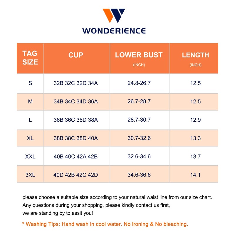 Wonderience Post-Surgical Bra Wide Adjustable Straps with Front Closure Wirefree