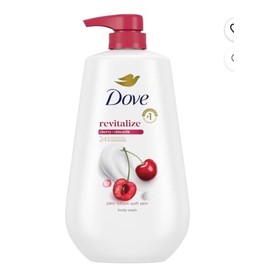 Dove Revitalize Gel de Baño, Cereza y Leche de Chía, 24 Hr MicroMoisture, sin Sulfatos ni Parabenos, 905 ml