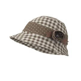 CAPOR Camellia Dress Up Hat Cover, Check Brown, S C322FBDJ