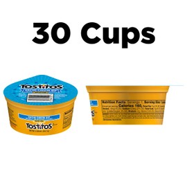 Tostitos Dips, Queso To Go Nacho Cheese Dip, Medium, 3.625 oz Cups (30 Pack)