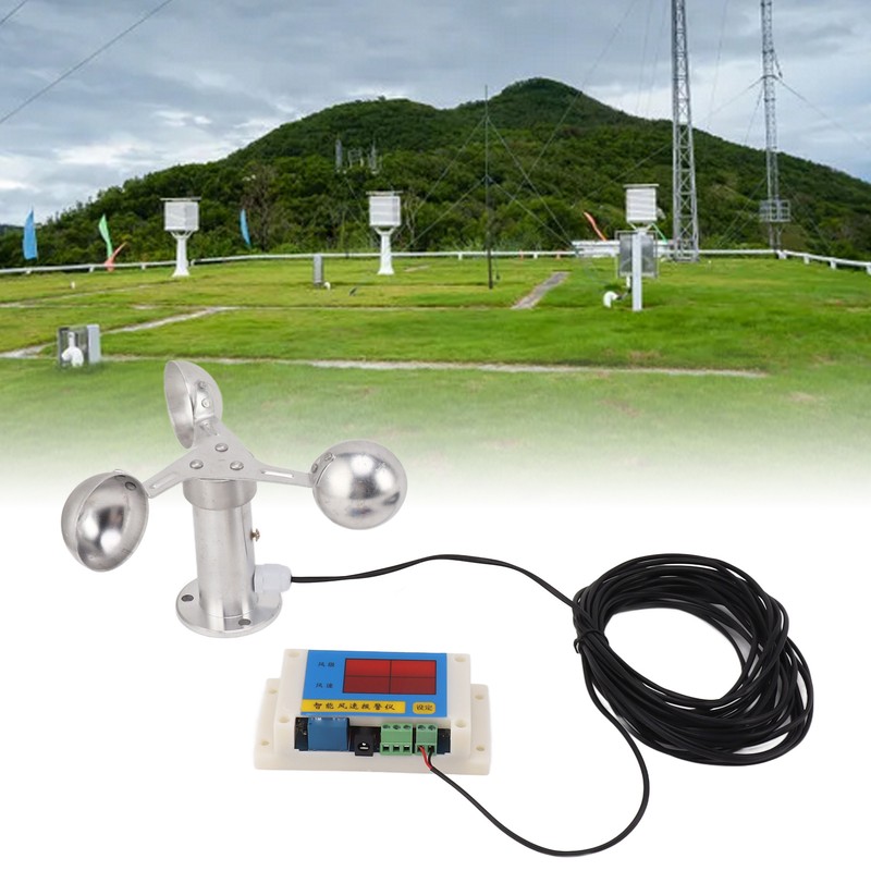 Wind Speed Alarm Device 3 Fan Blades Tower Crane Anemometer