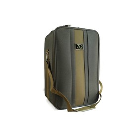 Adolfo Design Large Wig Travel Box with Top Handle, Shoulder Strap & Double Zipper, Carrying Case with Removable Head-Holding Base - Black & Green