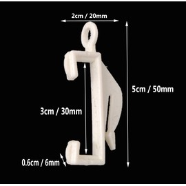 IPEAK Pack of 25 Curtain Rods Sliding Hooks Plastic White Sliding Hooks Gliders