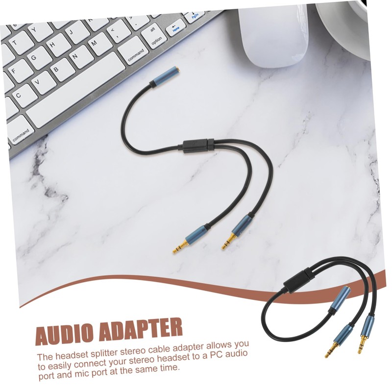 CAXUSD 1pc Headphone Audio Splitter y Adapter Cable Compact Earphone