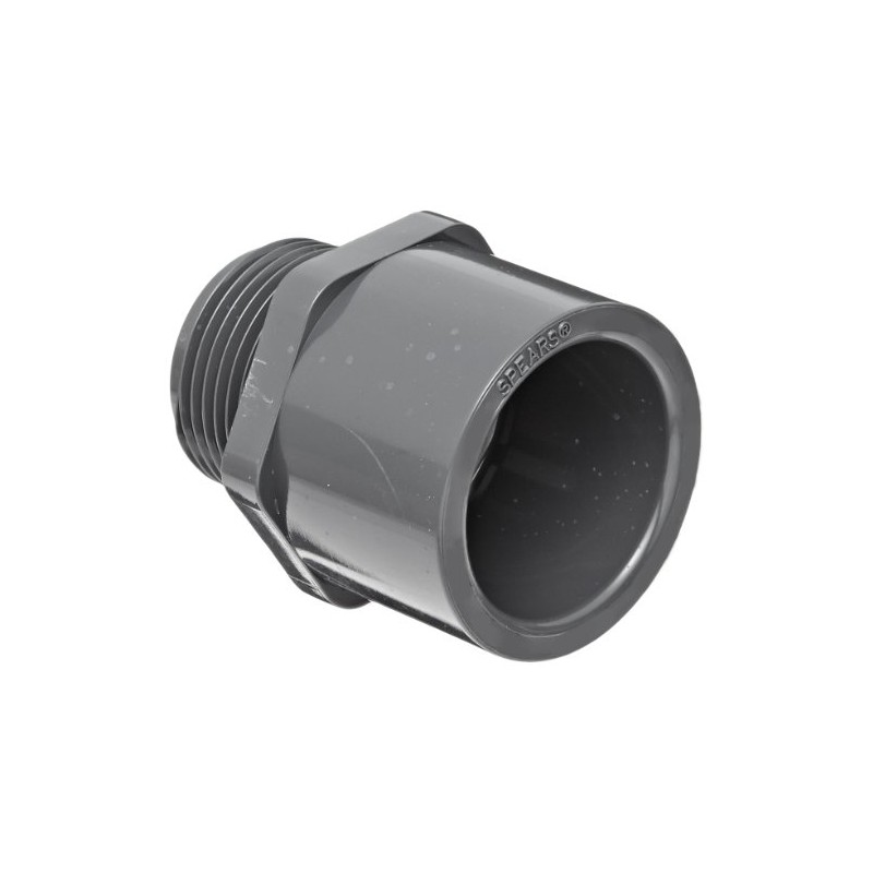 Spears 836 Series PVC Pipe Fitting, Adapter, Schedule 80, 3/4"