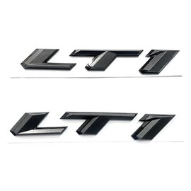 Pair Set LT1 Emblem 3D Side Door Badges Sticker Nameplate Replacement for Camaro (Black)