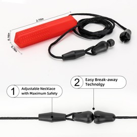 Chew Necklaces for Sensory Kids, 4 Pack Chewy Necklace Sensory Boys Girls with Chewing,Teething, Biting, Autism, ADHD, SPD, Chew Toys for Adults, Reduce Chewing Anxiety Fidget