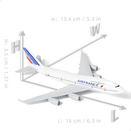 QIYUMOKE 1/400 Aircraft Model for Air France 747 Model Plane with Stand (6 Inch Long) for Boeing 747 Alloy Model Aircraft Gift for Aviation Enthusiasts or Desktop Display Decoration