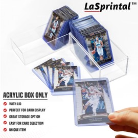 LASPRINTAL Acrylic Box Only (w/Lid) Contain Top Loaders for Cards 3”x4” inch for Collectible Trading Cards Compatible with Baseball Card MTG Kpop Photocards