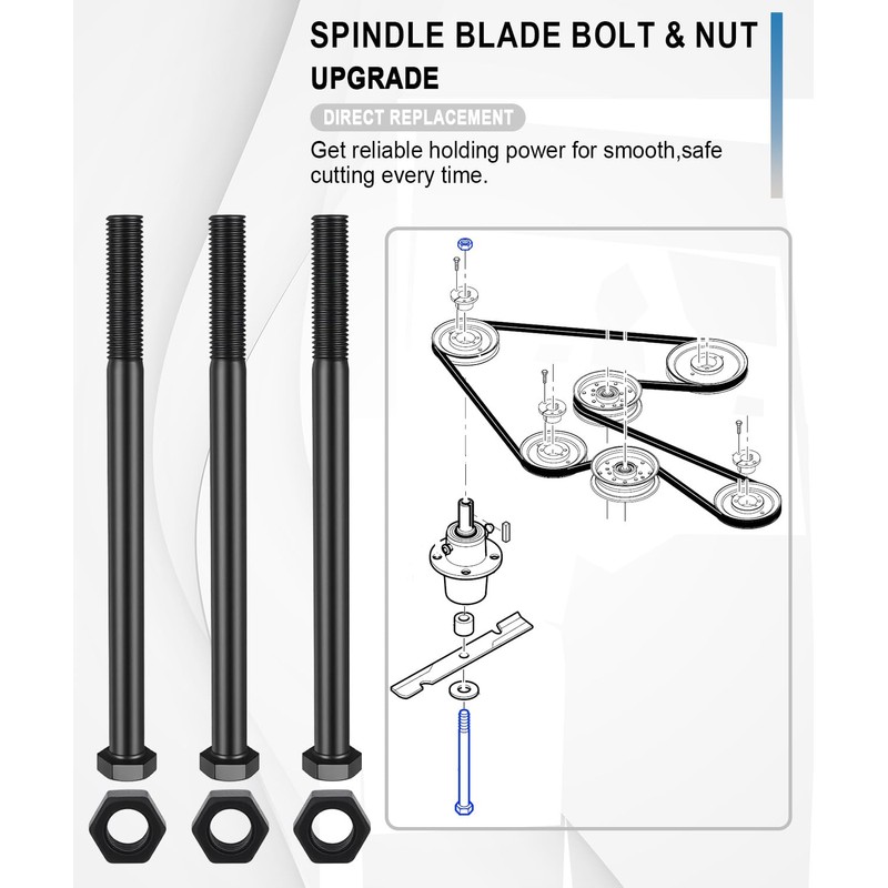ONYUOKU 04001-41 04020-09 Mower Spindle Blade Bolt & Hex Nut
