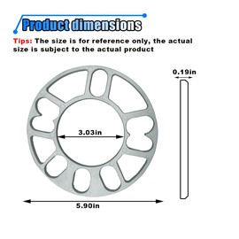 KITUREK 2PCS 5mm Universal Wheel Spacer, Wheel Spacer for 4 Lug and 5 Lug, PCD 100mm to 120mm, Fit for 4X100, 4X114.3, 5x105, 5x108, 5X112, 5x115, 5X114.3, 5x120 Bolt Pattern (5mm)