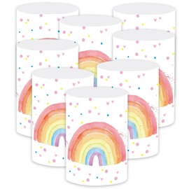 Pack of 8 Lantern Table Decoration Birthday Girls, Rainbow Decoration Birthday Decoration Girls, Children's Birthday Table Decoration for Girls, Beautiful That You Are Decoration Children's Birthday