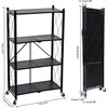 YSSOA 4-Tier Heavy Duty Foldable Metal Rack Storage Shelving Unit