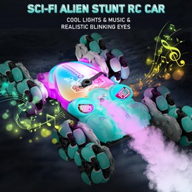 SAUFTTI 8WD Gesture Sensing Stunt Rc Cars Toys for Kids Age 6-13, Hand Controlled Stunt Car, 2.4Ghz Double-Sided Drift Stunt Car, Xmas Best Gifts Ideas for Boys Girls Age 6 7 8 9 10 11 12+ Years Blue