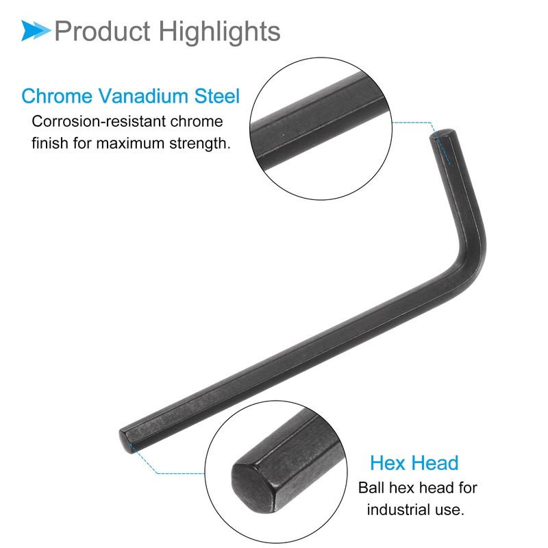CoCud L-Handle Hex Key Wrench, 5mm Metric 82.5mm Length, CR-V