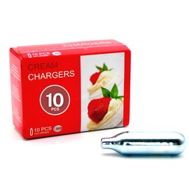 ICO Whipped Cream Charger, 10pcs, N2O Nitrous Oxide 8g Cartridges for Whipped Cream Dispenser for Whipping Cream