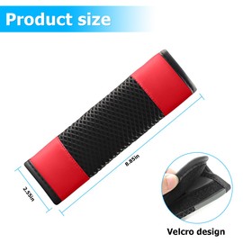 KHGUZ 2PCS Car Seat Belt Cover, Comfortable Microfiber Leather Shoulder Harness Pad Cushion, Soft Vehicle Seatbelt Shoulder Neck Protector, Universal for RV, SUV, Truck (Red)