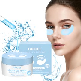 Parches Antiojeras De Colageno Reduce Ojos Cansados 60 Pcs Tipo De Piel Mixte-Contiene ácido hialurónico GROEI