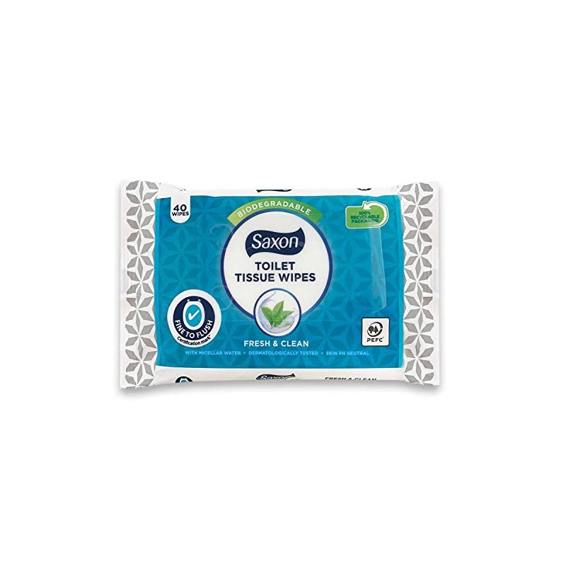 Toilet Tissue Wipes Biodegradable, Normal/Sensitive, Fresh and Clean with Micellar